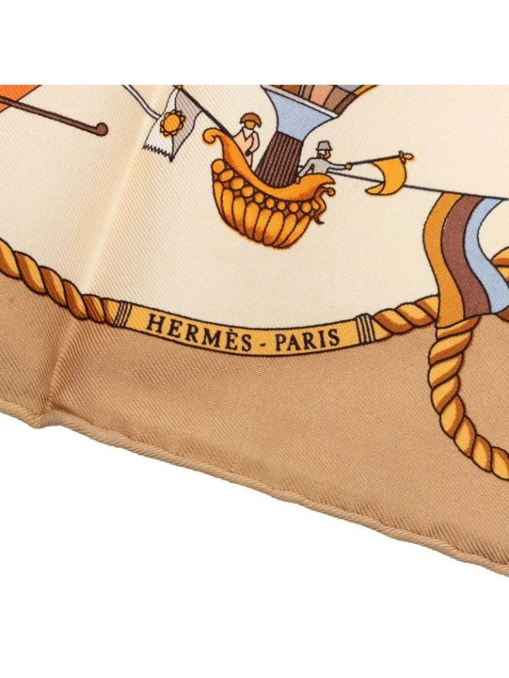Hermes Carre 40 les Folies du Ciel Madness of the Sky Scarf Beige Multicolor - Picture 3 of 8